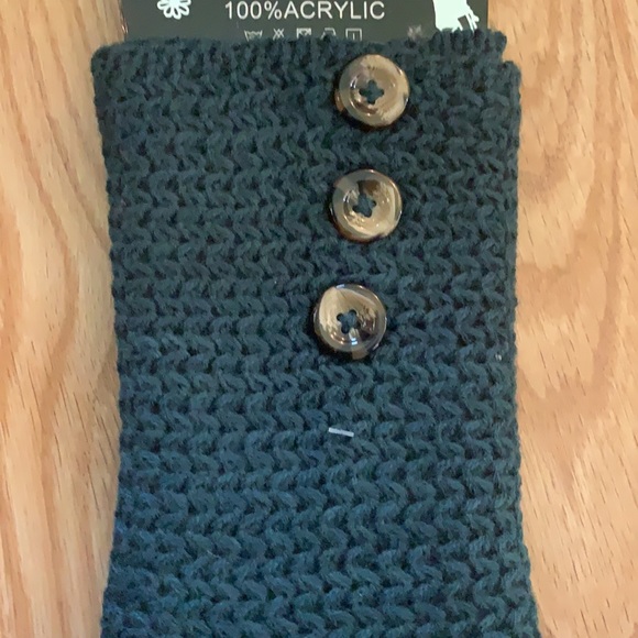 KNIT LEG WARMERS/BOOT CUFFS-GREEN - Picture 2 of 5